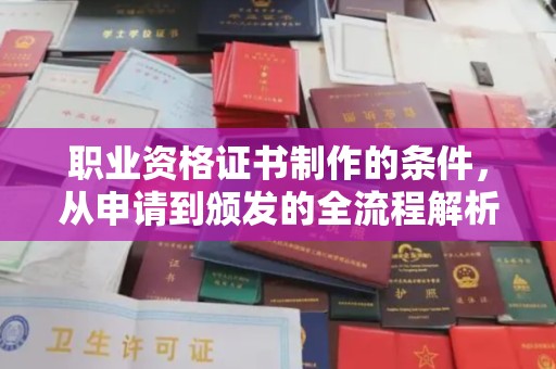 苍溪职业资格证书制作的条件，从申请到颁发的全流程解析
