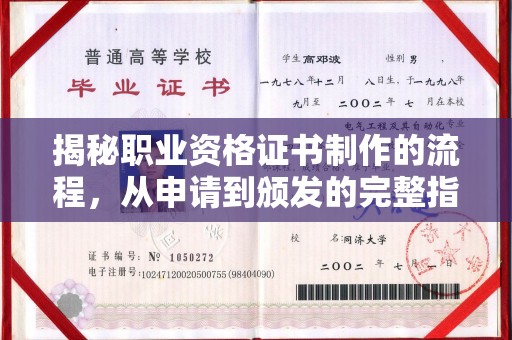 苍溪揭秘职业资格证书制作的流程，从申请到颁发的完整指南